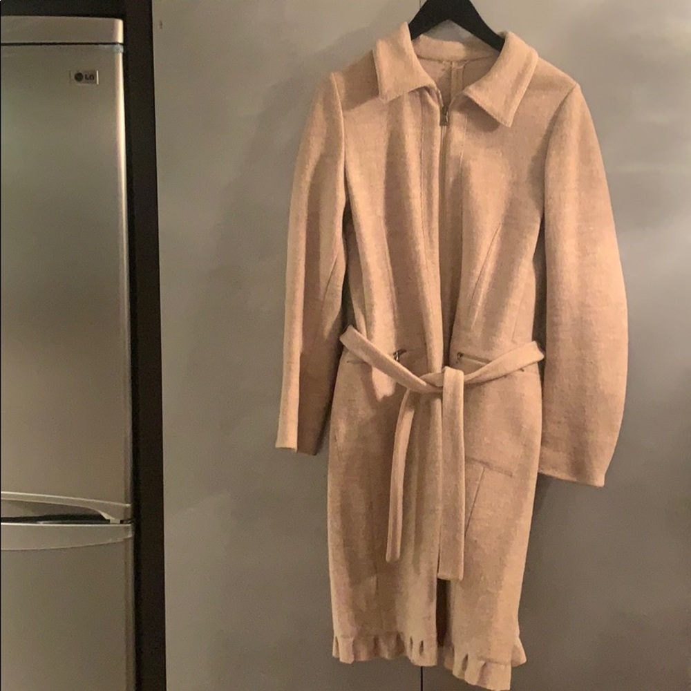 Aevum women light beige/ cream wool coat size L